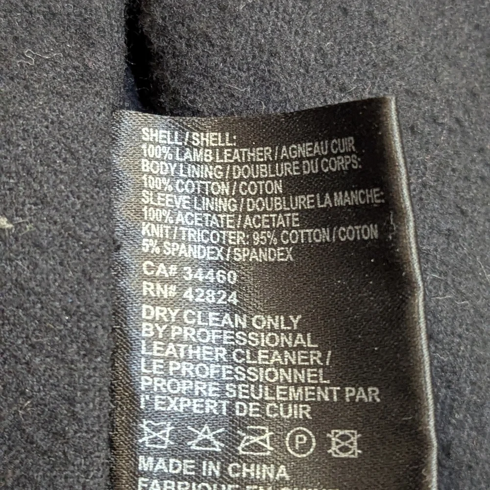 Veda Dallas Leather Motor Jacket Size S Black Stretchy Sleeve Panel Biker 100% L - Picture 9 of 10